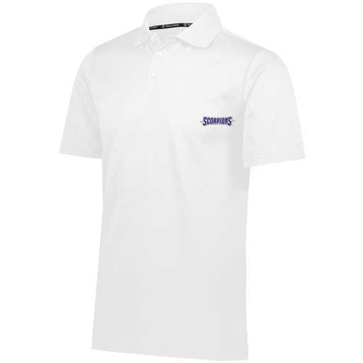 [222568.005.S-LOGO1] Men's Prism Polo (Adult S, White, Logo 1)