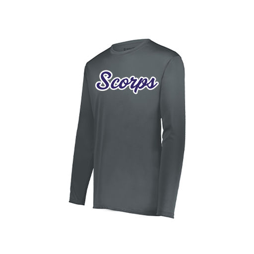 [222823.059.S-LOGO3] Youth LS Smooth Sport Shirt (Youth S, Gray, Logo 3)